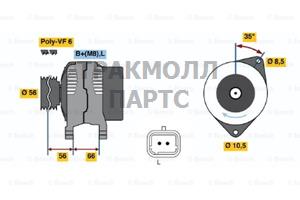 ГЕНЕРАТОР  14V 120A - 0986043091