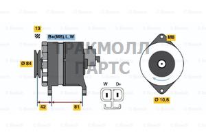 ГЕНЕРАТОР  14V 100A - 0986043941