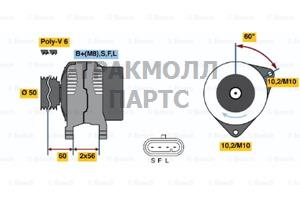 ГЕНЕРАТОР  14V 150A - 0986044521