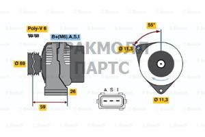 ГЕНЕРАТОР  14V 130A - 0986044691