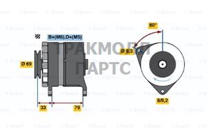 ГЕНЕРАТОР BOSCH - 0986044781