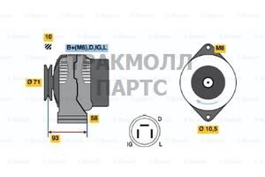 ALTERNATOR BOSCH - 0986045081