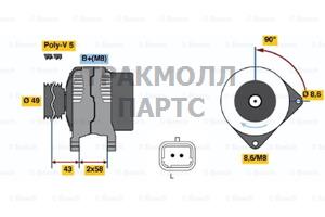 ГЕНЕРАТОР  14V 120A - 0986045101