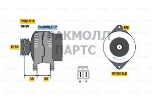 ГЕНЕРАТОР  14V 70A - 0986045491