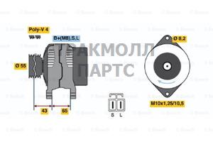 ГЕНЕРАТОР  14V 80A - 0986045511