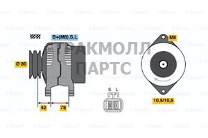 ГЕНЕРАТОР  14V 60A - 0986045681