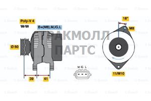 ГЕНЕРАТОР  14V 70A - 0986045811