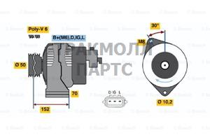 ГЕНЕРАТОР  14V 105A - 0986046531