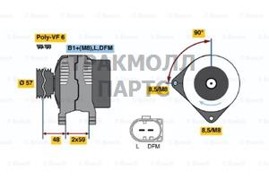 ГЕНЕРАТОР  14V 140A - 0986047350