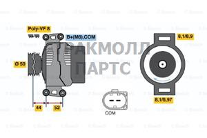 ГЕНЕРАТОР  14V 220A - 0986047620