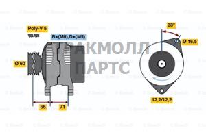 ГЕНЕРАТОР  14V 85A - 0986047761