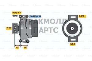 ГЕНЕРАТОР  14V 220A - 0986047790