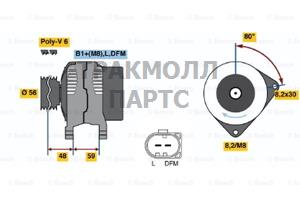 ГЕНЕРАТОР  14V 110A - 0986048160