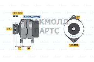 ГЕНЕРАТОР  14V 120A - 0986048240