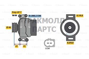 ГЕНЕРАТОР  14V 180A - 0986048840