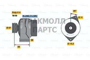 ГЕНЕРАТОР  14V 75A - 0986049111