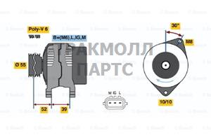 ГЕНЕРАТОР  14V 90A - 0986049211