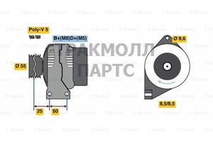 ГЕНЕРАТОР  14V 85A - 0986049540