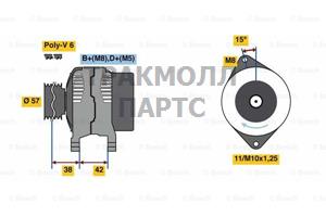 ГЕНЕРАТОР  14V 70A - 0986049960