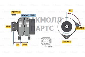 ГЕНЕРАТОР  14V 120A - 0986080100