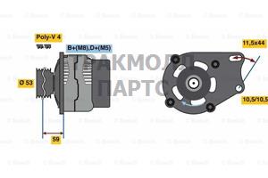 ГЕНЕРАТОР  14V 60A - 0986080540