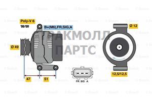 ГЕНЕРАТОР  14V 80A - 0986080750