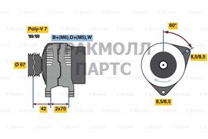 ГЕНЕРАТОР  14V 100A - 0986080830