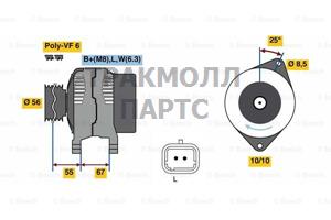 ГЕНЕРАТОР  14V 80A - 0986080870