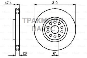 ТОРМОЗНОЙ ДИСК ПЕРЕДНИЙ BOSCH - 0986479011