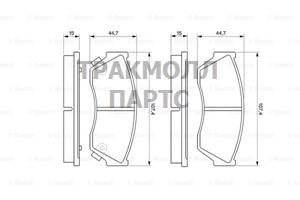 КОМПЛЕКТ ТОРМОЗНЫХ КОЛОДОК - 0986493340