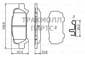 КОМПЛЕКТ ТОРМОЗНЫХ КОЛОДОК - 0986494445