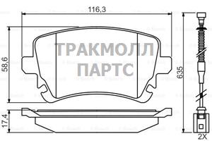 КОМПЛЕКТ ТОРМОЗНЫХ КОЛОДОК - 0986494669