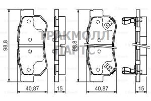 ДИСКОВЫЕ КОЛОДКИ ЗАДНИЕ - 0986495022