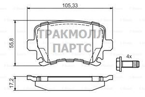 ДИСКОВЫЕ КОЛОДКИ ЗАДНИЕ - 0986495054