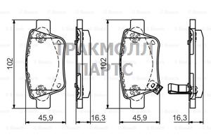 КОЛОДКИ ТОРМОЗНЫЕ - 0986495073