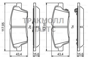 КОМПЛЕКТ ТОРМОЗНЫХ КОЛОДОК - 0986494766