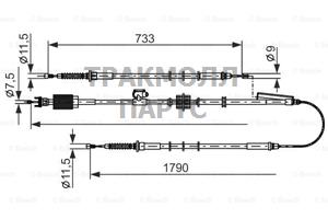 ТРОС РУЧНОГО ТОРМОЗА - 1987482803