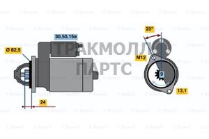 СТАРТЕР  12V 1.1KW - 0986010780