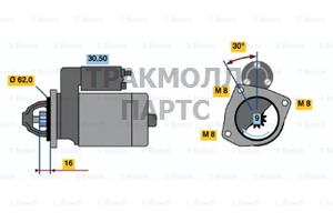 СТАРТЕР  12V 0.7KW - 0986013740