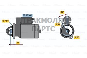 СТАРТЕР 12V  10 KW BOSCH - 0986018571