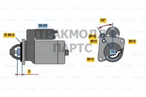 СТАРТЕР  12V 1.1KW - 0986018591