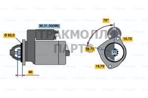 СТАРТЕР  24V 6.7KW - 0986018800