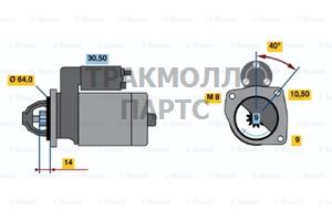 СТАРТЕР  12V 0.8KW - 0986019291