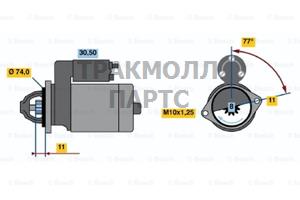 СТАРТЕР  12V 0.8KW - 0986020531