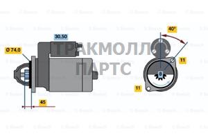 СТАРТЕР  12V 0 8KW BOSCH - 0986020651