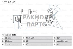 СТАРТЕР  12V 1.7KW - 0986022240