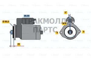 СТАРТЕР  12V 0 9KW BOSCH - 0986022571