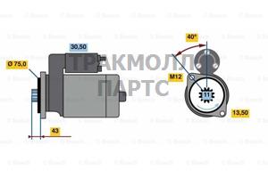 СТАРТЕР  12V 1.8KW - 0986022950