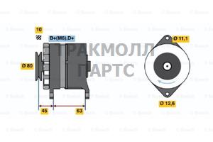 ГЕНЕРАТОР  14V 55A - 0986030980