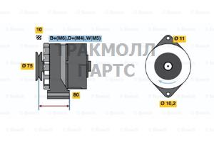 ГЕНЕРАТОР  28V 27A - 0986031370